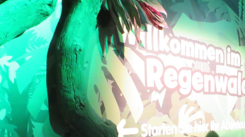 Eingangsschild Sea-Life-Center "Willkommen im Regenwald"
