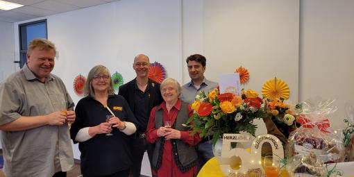 Von links nach rechts: Axel Schröter, Margrit Meixner, Wolfgang Mainz, Heidi Beiß und Frank Ziegler, Vorsitzender des ASB RV Kiel. Foto: Johanna Lösche